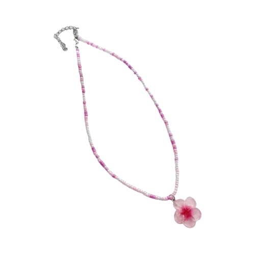 DLUKENY Delicate Pastel Floral Bead Chokers Necklace Allergy Resistant Resin Crafted Jewelry For Daily Elegant Styling Everyday Wear Floral Resin Necklace von DLUKENY