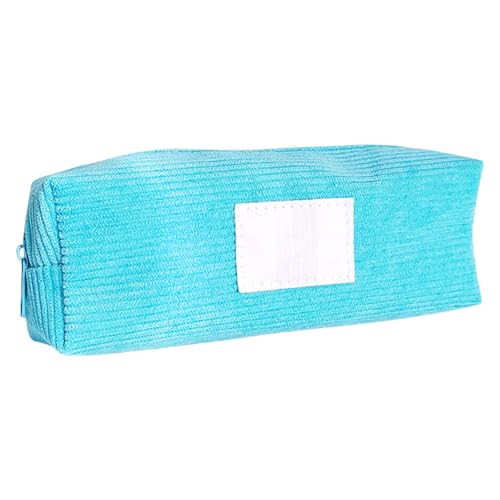 DLUKENY Federmäppchen, Federtasche, Kord, großes Fassungsvermögen, ästhetisches Etui, Schulbedarf, ästhetisch, große Kapazität, seeblau von DLUKENY