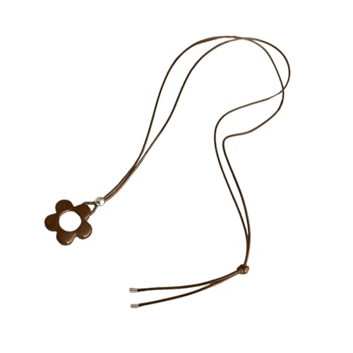 DLUKENY Halskette im Retro-Stil, stabile Harzblumen-Halskette mit bequemem Seil-Accessoire für Frauen, die einzigartigen Designs lieben, Harz von DLUKENY