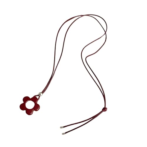 DLUKENY Halskette im Retro-Stil, stabile Harzblumen-Halskette mit bequemem Seil-Accessoire für Frauen, die einzigartigen Designs lieben, Harz von DLUKENY