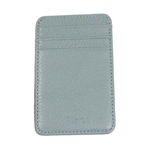 DLUKENY Kartenetui mit Litschi-Textur, Kreditkartenhalter, Multi-Slot-Geldbörse, hellblau von DLUKENY