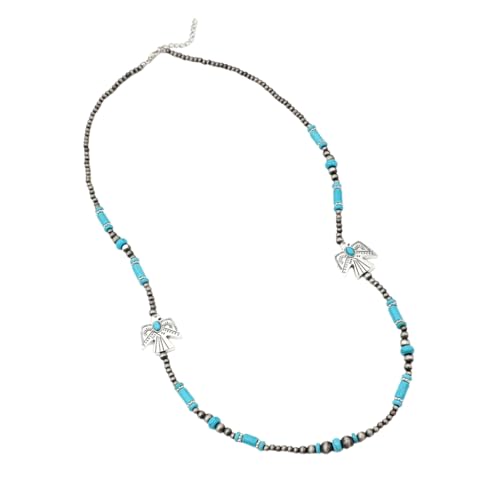 DLUKENY Markante Western-Cowboy-Halskette, bunt, gespleißte Reisperlen, stilvolles Accessoire für den täglichen Gebrauch von DLUKENY