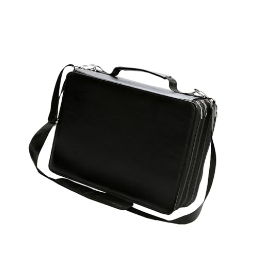 DLUKENY Marker Organizer Tasche für 224 Marker Marker Aufbewahrungstasche Kunst Stift Tragetasche mit Schulter und Griff Gurt Künstler Tragen, Schwarz von DLUKENY