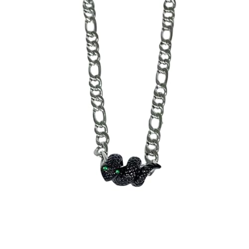 DLUKENY Moderne Schlangen-Halskette, einzigartiger Schlangenschmuck, Party-Halskette, Legierung, Textur für Frauen, die einzigartige Accessoires suchen, Red eye, Metall DLUKENY Moderne Schlangen-Halskette, einzigartiger Schlangenschmuck, Party-Halskette, Legierung, Textur für Frauen, die einzigartige Accessoires suchen, Red eye, Metall von DLUKENY