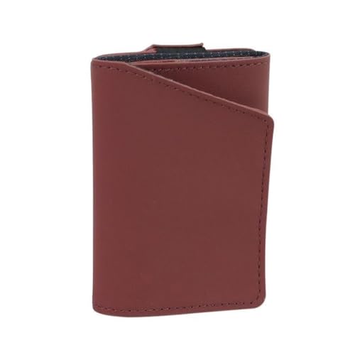 DLUKENY Modische Herren-Geldbörse mit Kartenhalter und einfach zu bedienendem Kordelzug-Verschluss, braun von DLUKENY