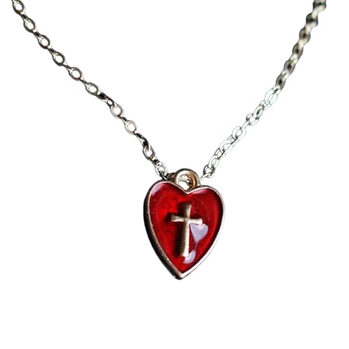 DLUKENY Modische Kreuze mit Herz-Anhänger Ohrringe Halskette für einzigartige Stile und emotionale Verbindung, stilvolle Outfits, Metall DLUKENY Modische Kreuze mit Herz-Anhänger Ohrringe Halskette für einzigartige Stile und emotionale Verbindung, stilvolle Outfits, Metall von DLUKENY