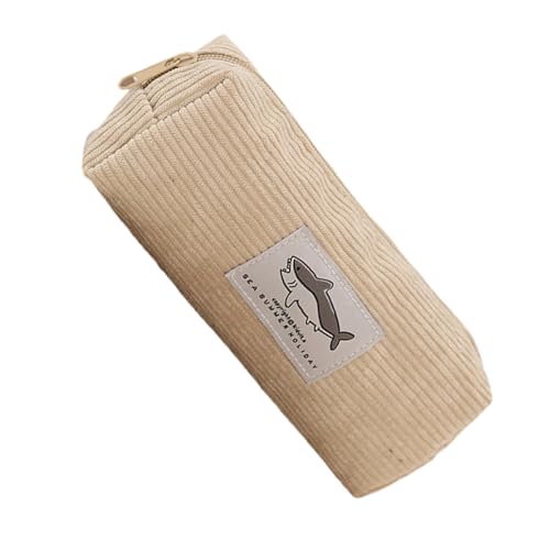 DLUKENY Schönes Tier-Federmäppchen, ästhetisches Stifteetui, Stickerei, Federmäppchen, Make-up-Tasche, Schule, Bürobedarf, beige von DLUKENY