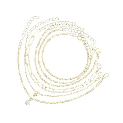DLUKENY Set mit 6 verstellbaren Armbändern, funkelnde Handkette, Schmuck für Mädchen, Frauen, Damen, Alltag und besondere Anlässe, Zink DLUKENY Set mit 6 verstellbaren Armbändern, funkelnde Handkette, Schmuck für Mädchen, Frauen, Damen, Alltag und besondere Anlässe, Zink von DLUKENY