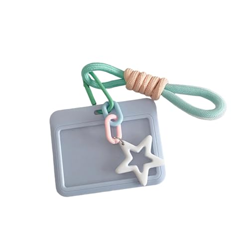 DLUKENY Star Card Covers Photocard Holders Anti Lost Keychain Credit Card Case Protective Sleeve Lovely Bus Protector Holders Star Sleeve, D von DLUKENY