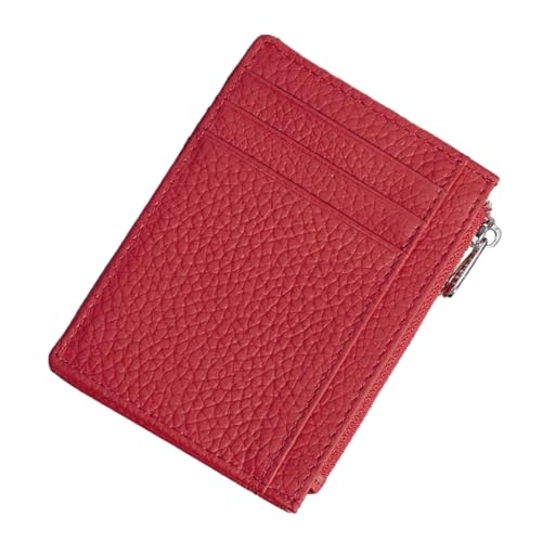 DLUKENY Stilvolle Geldbörse mit mehreren Kartenfächern, schlanke Brieftasche, praktisch für Damen, rot von DLUKENY
