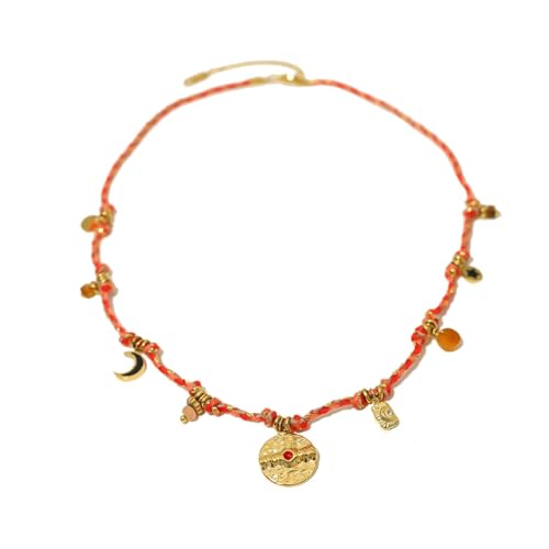 DLUKENY Stilvoller Mond-Stern-Anhänger für Damen, verstellbare Länge, trendiges Zubehör für Frauen und Mädchen, Titanstahl DLUKENY Stilvoller Mond-Stern-Anhänger für Damen, verstellbare Länge, trendiges Zubehör für Frauen und Mädchen, Titanstahl von DLUKENY