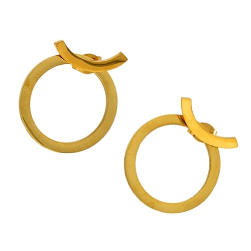 Einfache Ohrringe, runde Ohrringe, einzigartiger Ohrschmuck, Legierung, Textur, geeignet für Damen und Mädchen, Mode-Accessoires, Zink von DLUKENY