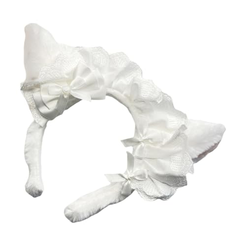 Kopfbedeckung aus Plüsch und Schleife, süßes Schleifen-Haarband, bequem zu tragen, Schleife, Charm, Kopfschmuck, Requisiten für verschiedene Anlässe von DLUKENY