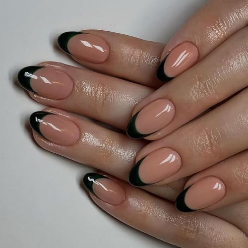 Künstliche Mandel zum Aufdrücken, grün, schwarz, französisches Acryl, künstliche Frauen von DLUKENY