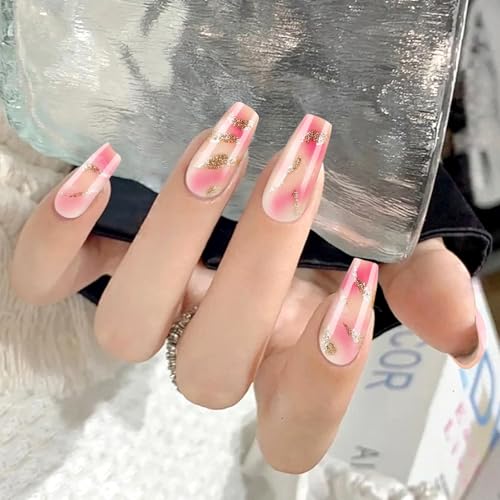 Press On Nails Ballerinas Sarg Fake Designs Stick Full Covers Falsche Acrylkleber Frauen Ballerinas Sarg Fake Nail von DLUKENY