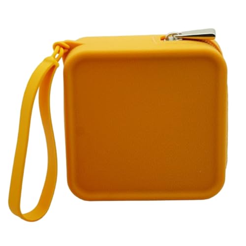 Silikon-Aufbewahrungstasche für Kopfhörer, Kabel, Lippenstift, Make-up, vielseitige Münzbörse, Orange von DLUKENY