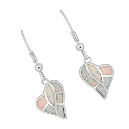 Stilvolle Opal-Herz-Ohrringe, leicht und bequem, Ohranhänger, Zubehör, Valentinstagsschmuck, Metall Stilvolle Opal-Herz-Ohrringe, leicht und bequem, Ohranhänger, Zubehör, Valentinstagsschmuck, Metall von DLUKENY