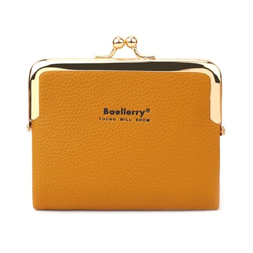 Stylische Münzbörse Kompakte und praktische Damen Kurzbörse für den Alltag, Schlammgelb Stylische Münzbörse Kompakte und praktische Damen Kurzbörse für den Alltag, Schlammgelb von DLUKENY