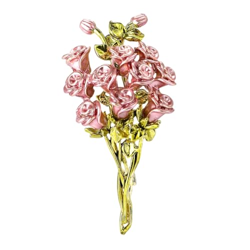 Zarte Rosenstraußnadel aus Legierung mit praktischer Eleganz für modische Frauen bei der Arbeit oder in der Freizeit, Metall von DLUKENY