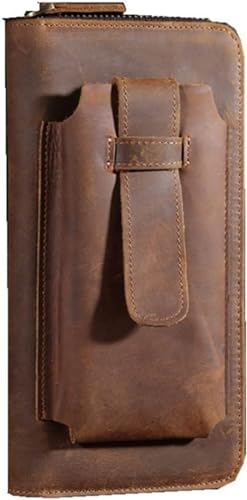 DLUXCA 1 Stück handgemachte Retro-Männer Lange Brieftasche Clutch Bag Business Reißverschluss Geldbörse Herrentasche von DLUXCA