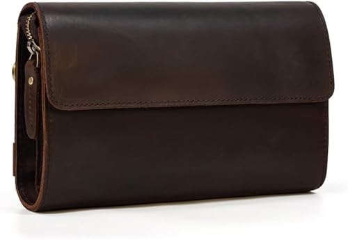 Multifunktionale Brieftaschen-Clutch-Tasche Retro-Herren-Clutch-Tasche Handliche Brieftasche mit großem Fassungsvermögen (Color : D, Size : 6 * 24 * 15cm) von DLUXCA