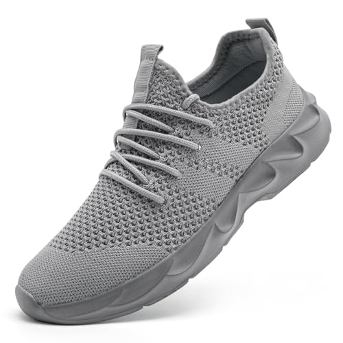 DLWKIPV Damen Sneakers Laufschuhe Damen Sneakers Outdoor-Laufschuhe Tennisschuhe Damen Wanderschuhe atmungsaktiv leicht rutschfest Hellgrau EU 42 von DLWKIPV