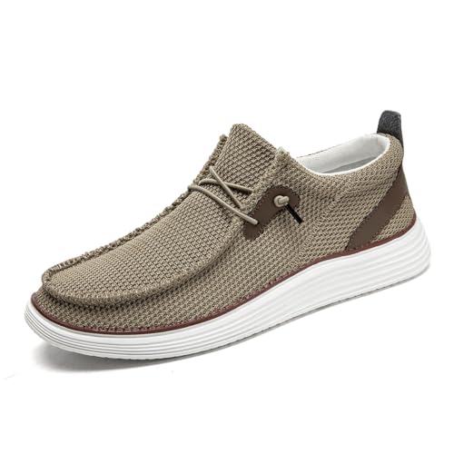 DLWKIPV Herren Loafer Slip on Schuhe für Herren Wanderschuhe lässige Fitnessschuhe leichte Schuhe Braun EU 42 von DLWKIPV