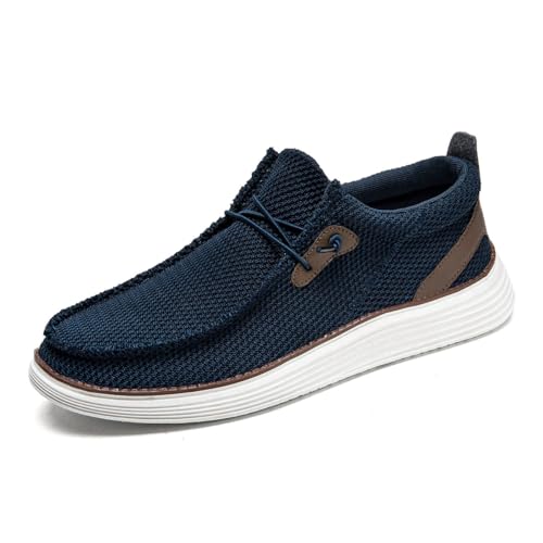 DLWKIPV Herren Loafer Slip on Schuhe für Herren Wanderschuhe lässige Fitnessschuhe leichte Schuhe Dunkelblau EU 43 von DLWKIPV