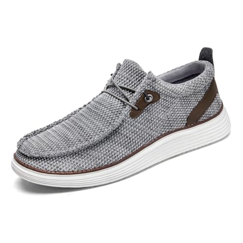 DLWKIPV Herren Loafer Slip on Schuhe für Herren Wanderschuhe lässige Fitnessschuhe leichte Schuhe Grau EU 41 von DLWKIPV