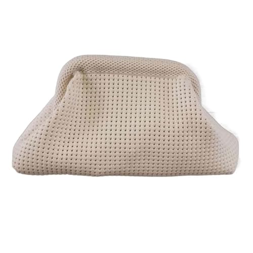 DLZFUDTY Clutch Stroh,Stroh Clutch Damen Polyester Sommer Strand Clutch Tasche Elastisch Weich Aushöhlen Beutel Atmungsaktiv Große Kapazität Kleine Häkeln Handtasche Party(Beige) von DLZFUDTY