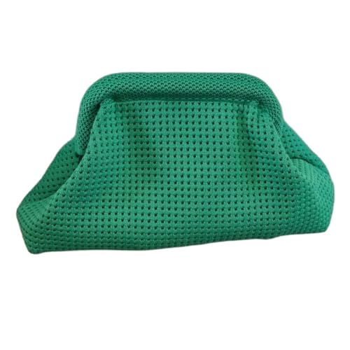 DLZFUDTY Clutch Stroh,Stroh Clutch Damen Polyester Sommer Strand Clutch Tasche Elastisch Weich Aushöhlen Beutel Atmungsaktiv Große Kapazität Kleine Häkeln Handtasche Party(Green) von DLZFUDTY