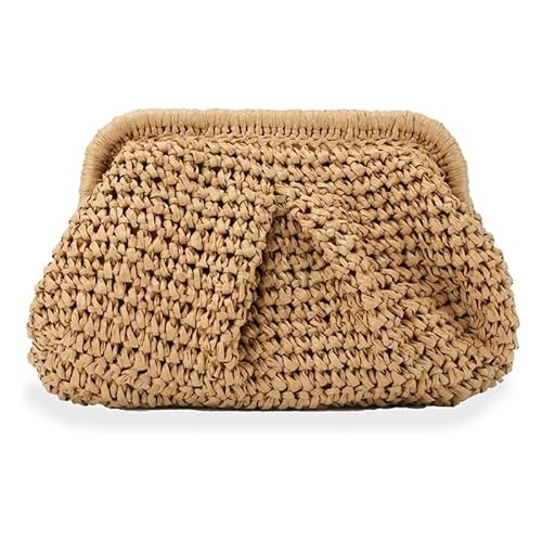 DLZFUDTY Clutch Stroh,Stroh Clutch Damen Stroh Geldbörse for Frauen Beutel Crossbody Schulter Handtasche Sommer Strand gewebte Tasche von DLZFUDTY
