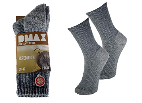 DMAX 6 Paar Expedition Wandersocken für Damen und Herren (39-42, Beige-Blau) von DMAX