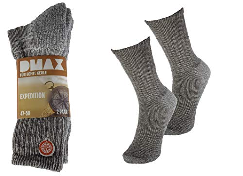 DMAX 6 Paar Expedition Wandersocken für Damen und Herren (47-50, Beige-Braun) von DMAX