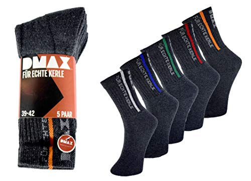 DMAX Allrounder Socken für echte Kerle - 5|10|15|20 Paar - wahlweise in Schwarz, Anthrazit, Blau und drei Größen 39-42/43-46/47-50 (39-42, 10 Paar Anthrazit) von DMAX