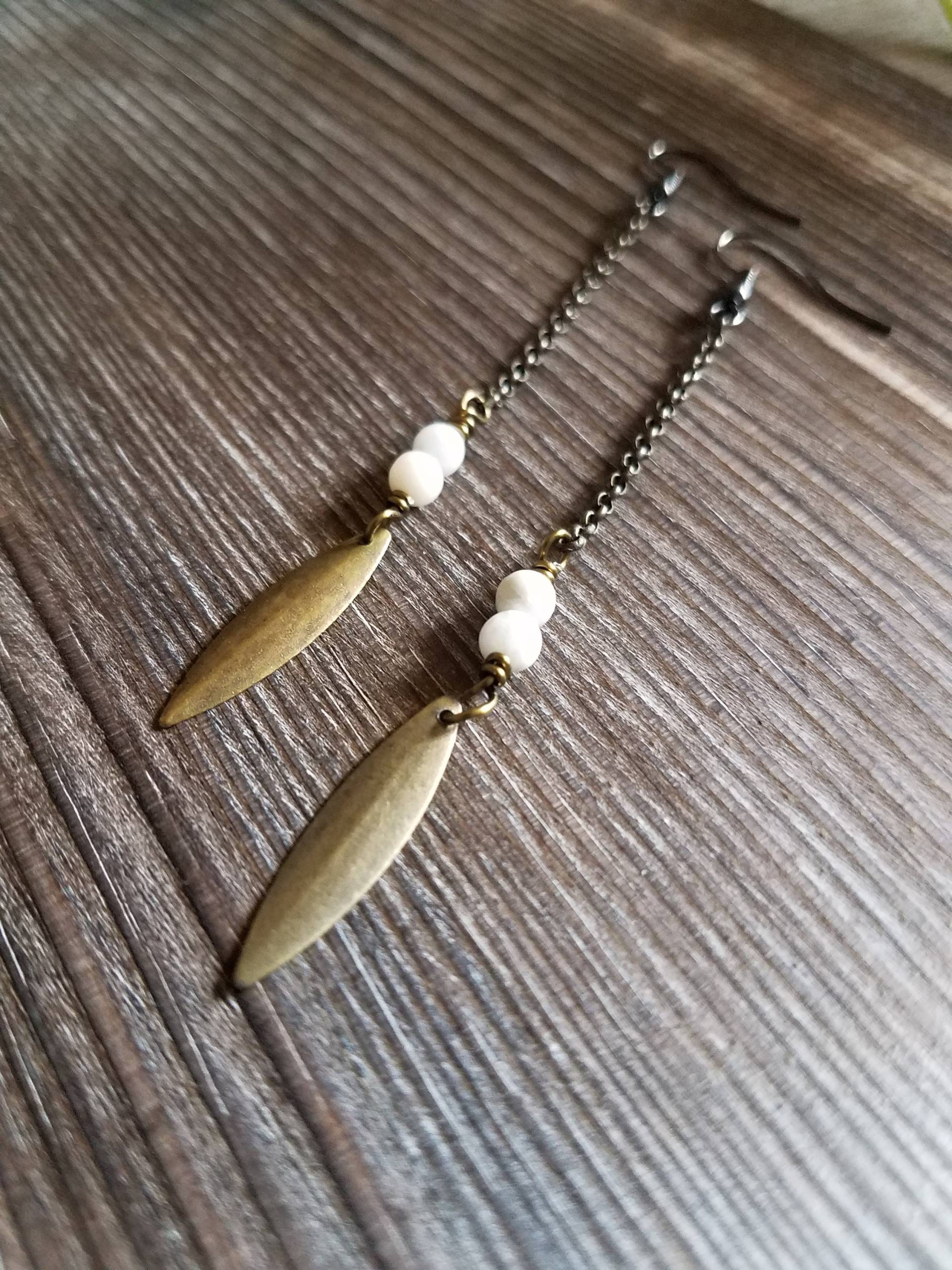 Boho Inspirierte Hängeohrringe/Kupfer Und Weiße Ohrringe Kettenohrringe Geschenke Für Sie Boho Inspirierte Hängeohrringe/Kupfer Und Weiße Ohrringe Kettenohrringe Geschenke Für Sie von DMAesqHandmade