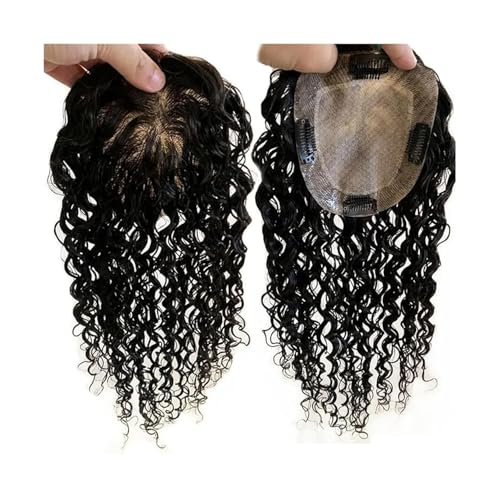 Haartopper, Haar-Topper, Haarteile for Frauen, Clips in lockigen Topper-Haarteilen for dünner werdendes Haar(16 inches,15x16cm) von DMBBSAPBSH