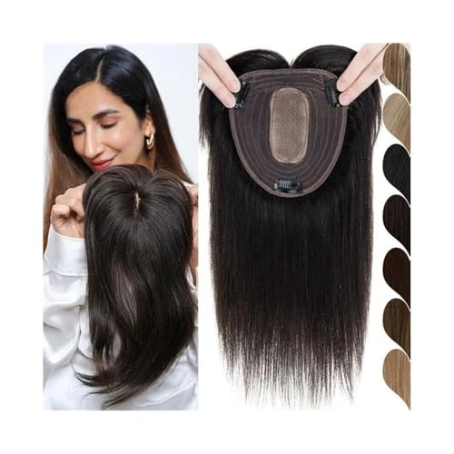 Haartopper, Haar-Topper, Haarteile for Frauen, gerade Topper for Anklipsen(35CM,Medium Brown) von DMBBSAPBSH