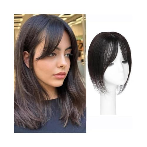 Haartopper, Haar-Topper, Haarteile for Frauen mit Pony, gerade Stücke, for Einclipsen mit(Black,25cm(10 Inch)) von DMBBSAPBSH