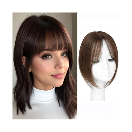 Haartopper, Haar-Topper, Haarteile for Frauen mit Pony, gerade Stücke, for Einclipsen mit(Brown,25cm(10 Inch)) von DMBBSAPBSH