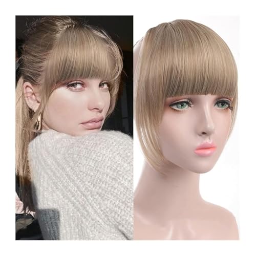 Haartopper, Haar-Topper, Pony-Clip mit Tempeln Front Pony Haarteile for Frauen Pony Haarspange(18T613) von DMBBSAPBSH