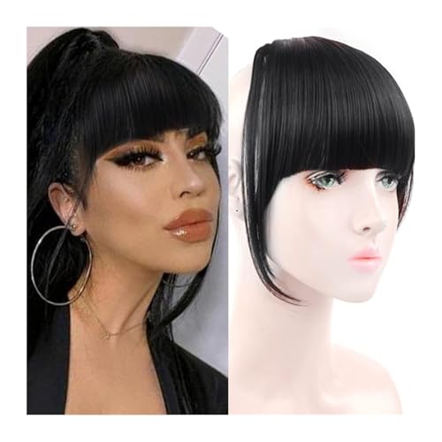 Haartopper, Haar-Topper, Pony-Clip mit Tempeln Front Pony Haarteile for Frauen Pony Haarspange(2) von DMBBSAPBSH