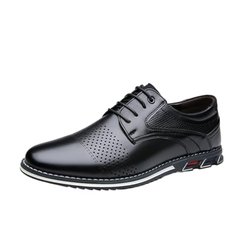 Men’s Dress Shoes Casual Business Oxford Derby Orthopedic Leather Shoes Comfortable Walking Shoes(Color:Black-A,Size:EU 38) von DMGYCK