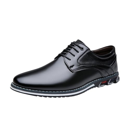 Men’s Dress Shoes Casual Business Oxford Derby Orthopedic Leather Shoes Comfortable Walking Shoes(Color:Black-B,Size:EU 38) von DMGYCK