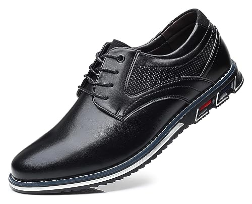 Men’s Dress Shoes Casual Business Oxford Derby Orthopedic Leather Shoes Comfortable Walking Shoes Office Loafers Work Flats Men's Shoes (Color : Black, Size : EU 46) von DMGYCK