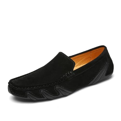 Mens Casual Shoes Slip On Loafers Comfortable Non Slip Suede Driving Walking Shoes for Men Loafers for Men(Color:Black,Size:EU 38) von DMGYCK