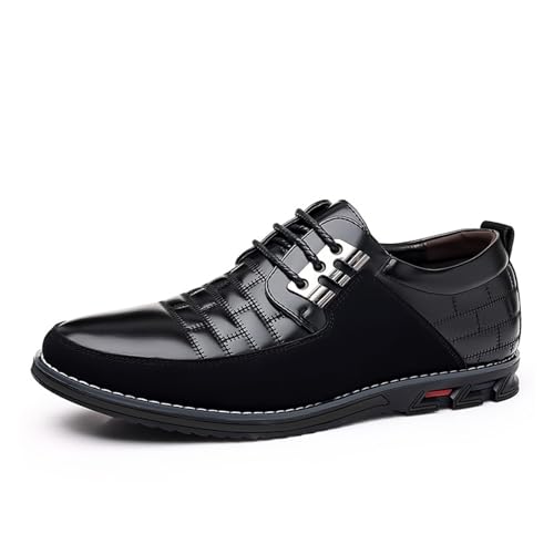 Mens Dress Shoes Comfort Business Casual Oxford Shoes Fashion Dress Sneakers Office Working Walking Leather Shoes (Color : Black, Size : EU 40) von DMGYCK