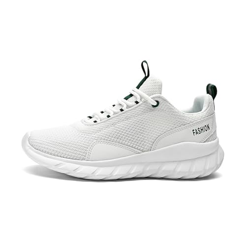Mens Fashion Sneakers Slip On Shoes Casual Shoes Lightweight Comfortable Walking Running Shoes(Color:White,Size:EU 41) von DMGYCK