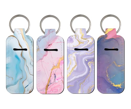 DMLSKY Lippenbalsam-Hülsenhalter, Marmor-Halter mit Schlüsselring-Clip, Strumpffüller, Geschenk für Frauen, Lebendiger Marmor, 4.5x1.5 inch von DMLSKY