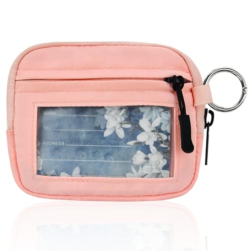 DMLuna RFID Blocking Small Wallets for Women & Men Credit Card Holder Keychain Wallet Travel Wallet Money Organizers Ladies Mini Purse with ID Window Coin Pocket, Rose Gold von DMLuna
